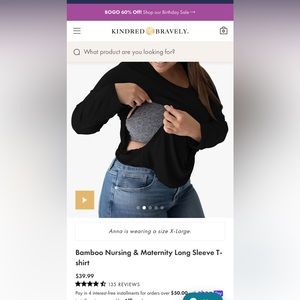 Bamboo Nursing & Maternity Long Sleeve T-shirt